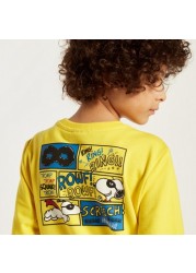 Snoopy Print Pullover with Long Sleeves