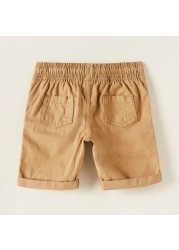 Juniors Solid Shorts with Drawstring Closure and Pockets