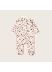 Juniors Floral Print Round Neck Sleepsuit