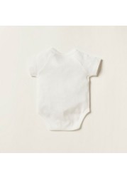 Juniors Solid Bodysuit with Round Neck and Short Sleeves