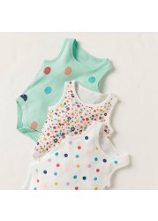 Juniors All-Over Printed Bodysuit with Round Neck - Set of 5