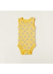 Juniors Printed Sleeveless Bodysuit - Set of 5