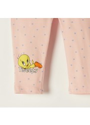 Tweety Print Leggings with Elasticated Waistband