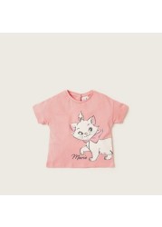 Disney Marie Print Crew Neck T-shirt with Short Sleeves - Set of 2