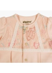 Giggles Closed Feet Sleepsuit with Lace Insert