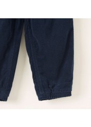 Juniors Solid Cord Pants with Pockets and Elasticated Waistband