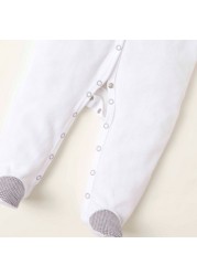 Juniors Bow Applique Detail Closed Feet Sleepsuit