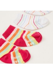 Juniors Striped Ankle Length Socks - Set of 2