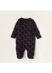 Juniors All-Over Print Closed Feet Sleepsuit with Long Sleeves