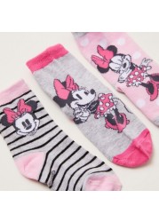 Disney Minnie Mouse Print Socks - Set of 3