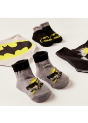 Batman Print 4-Piece Bib and Booties Set