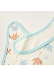 Juniors Printed Bib with Button Closure and Dinosaur Embroidery