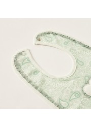 Giggles Paisley Print Bib with Press Button Closure