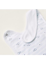 Juniors Whale Embroidered Bib with Button Closure