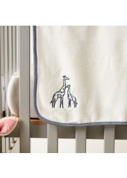 Giggles Giraffe Print Fleece Blanket - 110x76 cms