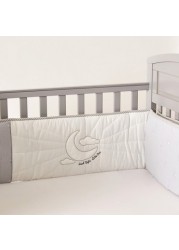 Giggles Bear Embroidered Cot Bumper Set