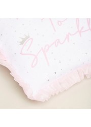 Princess Printed Cushion with Ruffle Detail - 40x40 cms