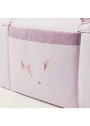 Cambrass Embroidered and Printed Bag with Twin Handles and Zip Closure