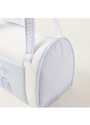 Cambrass Embroidered Diaper Bag with Zip Closure and Dual Handles