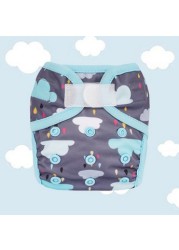 Little Story New Born Cloud Print Reusable Diaper with Insert