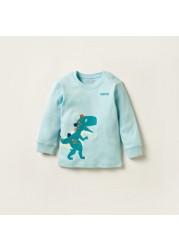 Juniors Dinosaur Print Long Sleeve T-shirt and Pyjama Set