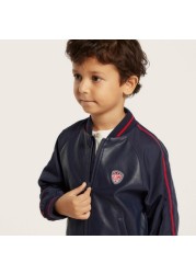 Lee Cooper Logo Embellished Jacket with Long Sleeves