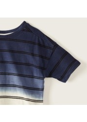 Juniors Striped T-shirt with Short Sleeves