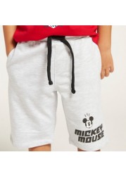 Disney Mickey Mouse Print Shorts with Elasticated Waistband