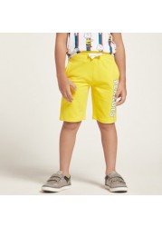 Peanuts Print Shorts with Pockets and Drawstring