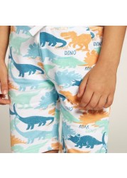 Juniors Printed Shorts with Drawstring Closure