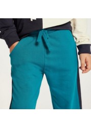 Juniors Panelled Jog Pants with Pockets and Drawstring Closure