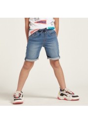 Juniors Solid Shorts with Pocket Detail and Drawstring Closure