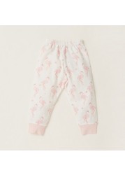 Juniors Flamingo Print T-shirt and Pyjama Set