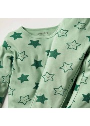 Juniors Star Print Long Sleeve T-shirt and Pyjama Set