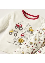 Juniors Printed Long Sleeve T-shirt and Pyjama Set