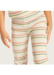 Juniors Striped Leggings with Elasticated Waistband