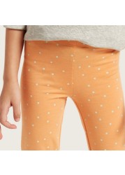 Juniors All-Over Polka Dot Print Leggings with Elasticated Waistband