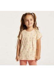 Juniors Printed Short Sleeve Top and Pyjama Set