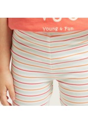 Juniors Striped Leggings with Elasticised Waistband