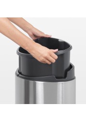 Brabantia Steel Soft Touch Waste Bin (40 L, Silver)