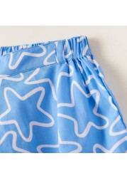 Juniors All-Over Star Print Shorts with Elasticised Waistband