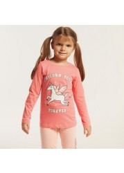 Juniors Graphic Print T-shirt and Pyjamas Set