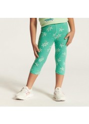 Juniors Printed Round Neck Top and Leggings Set