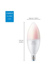 WiZ Colors Wi-Fi E 14 Candle LED Bulb, C37 (4.9 W, Tunable White)