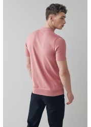 Knitted Zip Polo Shirt