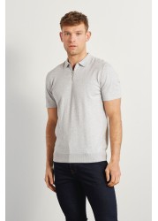 Knitted Zip Polo Shirt