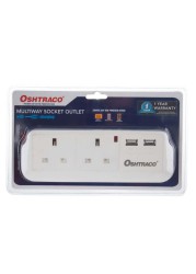 Oshtraco Universal Plug Input Multi-Socket W/ USB Port