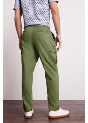 Linen Blend Cargo Trousers