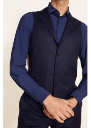 Moss x Barberis Tailored Fit Blue Suit: Waistcoat