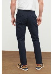 Pleated Stretch Chino Trousers